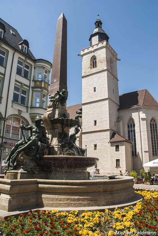 Angerbrunnen und Wigbertikirche in Erfurt