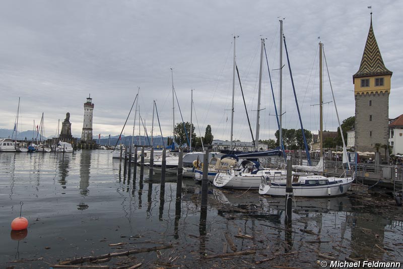 Hafen mit Leuchturm und Mangturm in Lindau