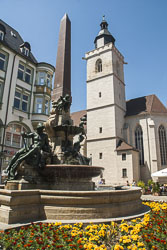 Angerbrunnen und Wigbertikirche in Erfurt