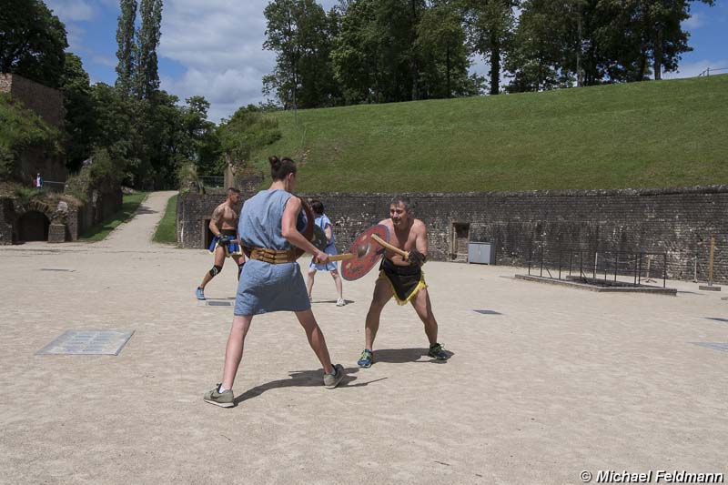 Gladiatoren im Amphitheater in Trier